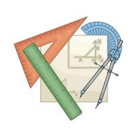 ruler with period in paper geometry  illustration vector