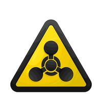 radioactive  in caution board illustration vector