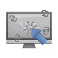 cursor with computer illustration vector