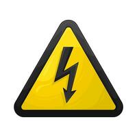 lightning  in caution board illustration vector