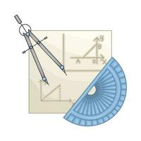 ruler with period in paper geometry  illustration vector