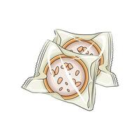 donut in plastic packaging illustration vector