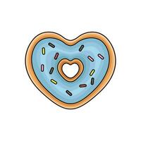 donut love blue illustration vector