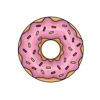 donut srawberry illustration vector