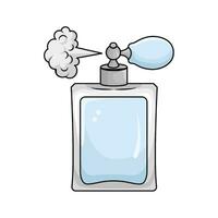 parfume  bottle  spray with smoke illustration vector