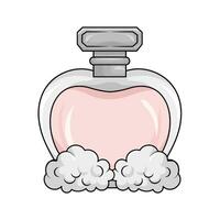 parfume  bottle  spray with smoke illustration vector