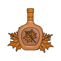 autumn drink with autumn leaf illustration vector