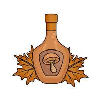 autumn drink with autumn leaf illustration vector