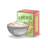 cereal box with milk illstration vector