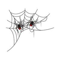spider red in spider web illustration vector