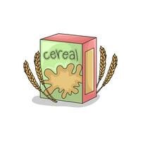 cereal box with wheat illustration vector