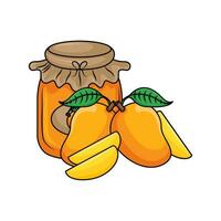 jam mango with mango fruit illustration vector