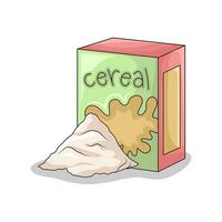 cereal box with milk illstration vector