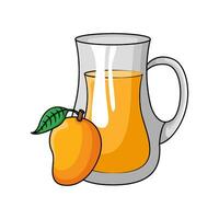 juice mango with mango fruit illustration vector