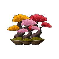 bonsai planta en maceta ilustración vector