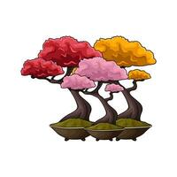 bonsai planta en maceta ilustración vector