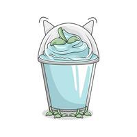 ice cream blue mint illustartion vector