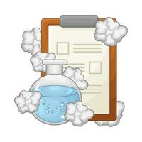 laboratory potion smoke bottle with file illustration vector