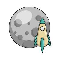 rocket with space illustration vector