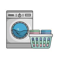 washing machine with laundry illustration vector