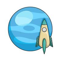 rocket with space illustration vector