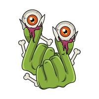 zombie eye in hand   illustration vector