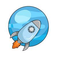 rocket with space illustration vector