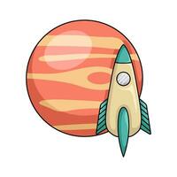 rocket with space illustration vector