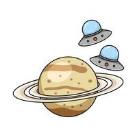 ufo with space illustration vector