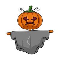 scarecrow pumpkin illustration vector