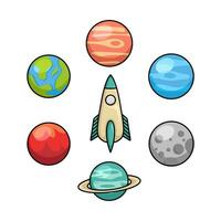 rocket with space illustration vector