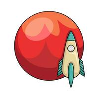 rocket with space illustration vector