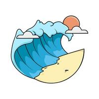 sea wave illustration vector