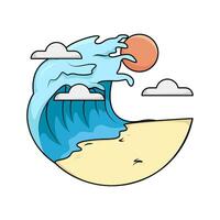 sea wave illustration vector