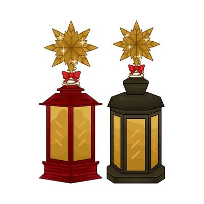 christmas lantern lamp illustration