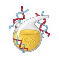 laboratory potion with molecule illustration vector