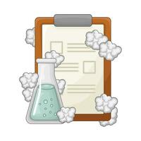 laboratory potion smoke bottle with file illustration vector