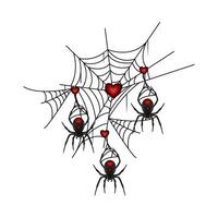 spider red in spider web illustration vector