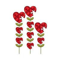love puzzle plant illustration vector