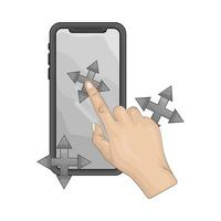 hand touch mobile phone illustration vector