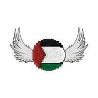 bandera Palestina con ala ilustración vector