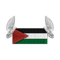 bandera Palestina con pájaro ilustración vector