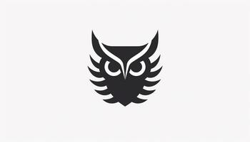 AI generated owl logo Isolated on a white photo