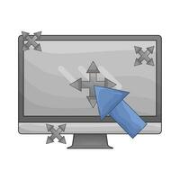 cursor with computer illustration vector