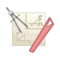 ruler with period in paper geometry  illustration vector