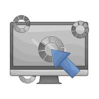 cursor, loading with computer illustration vector