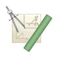 ruler with period in paper geometry  illustration vector