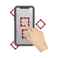 mobile phone with hand button illustration vector