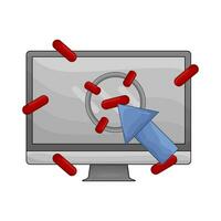 cursor with computer illustration vector