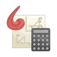 regla con calculadora ilustración vector